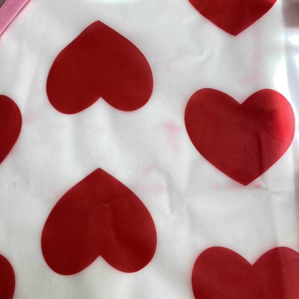 Lazy Oaf See Through Heart Mac Translucent Rain Jacket Oversize Size L / XXL fit - Picture 17 of 17
